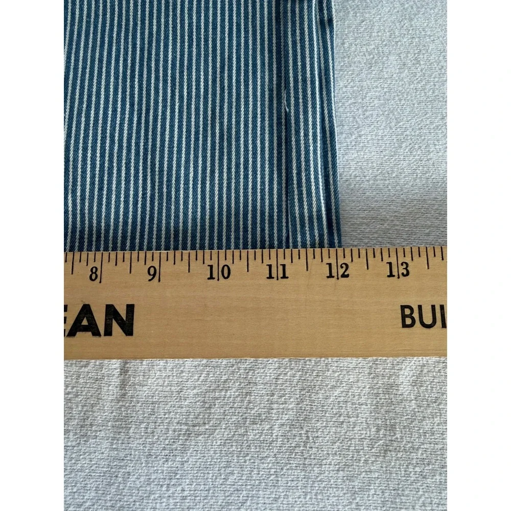 High Rise Pinstripe Wide Leg Jeans Blue White Indie Coastal Cowgirl Skater Denim